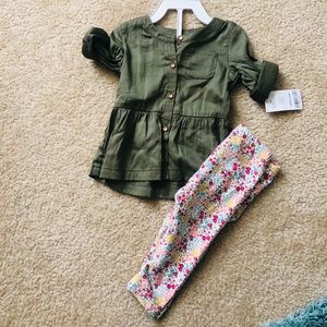NWT carters 9 month tunic and leggings set